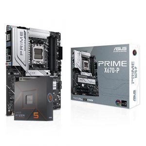 AMD Ryzen 5 7600X Desktop Processor 100-100000593WOF   ASUS PRIME X670-P AMD Ryzen X670 AM5 ATX Motherboard