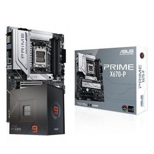 AMD Ryzen 9 7900X Desktop Processor 100-100000589WOF   ASUS PRIME X670-P AMD Ryzen X670 AM5 ATX Motherboard