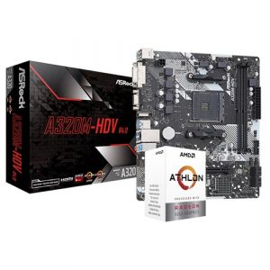 AMD Athlon 3000G Processor YD3000C6FBBOX   Asrock A320M-HDV R4.0 Micro ATX Motherboard