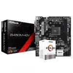 AMD Athlon 3000G Processor YD3000C6FBBOX   Asrock B450M-HDV R4.0 Micro ATX Motherboard