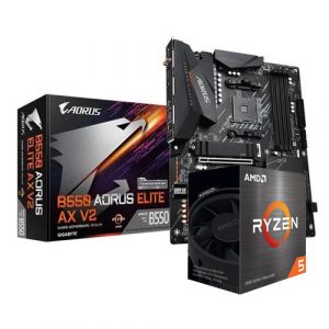 AMD Ryzen 5 5600X Processors   Gigabyte B550 Aorus Elite AX V2 (WI-FI) Motherboard Combo Deal