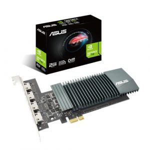 ASUS NVIDIA GeForce GT 710 Graphics Card (PCIe 2.0, 2GB GDDR5 Memory, 4x HDMI Ports, Single-slot Design, Passive Cooling)