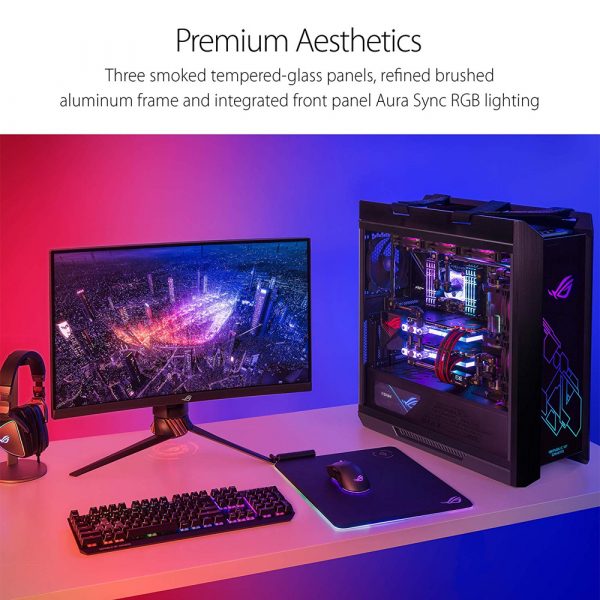 ASUS ROG Strix Helios GX601 RGB Tempered Glass ATX Mid-Tower Computer Case  - Black - Micro Center