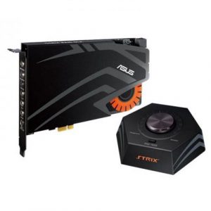 ASUS STRIX RAID DLX 7.1 PCIe Gaming Sound Card set with an audiophile-grade DAC and 124dB SNR