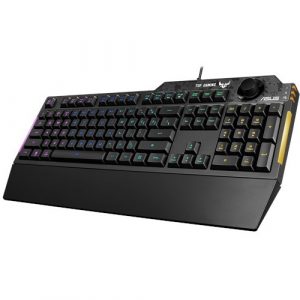 ASUS TUF Gaming K1 RGB keyboard with dedicated volume knob
