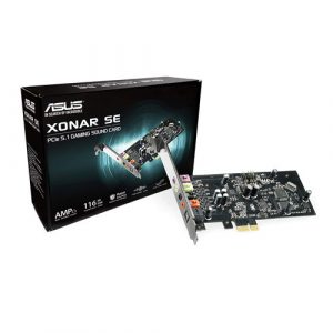 ASUS Xonar SE 5.1 PCIe Gaming sound card with 192kHz/24-bit hi-res audio and 116dB SNR