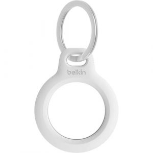 Belkin Secure Holder with Key Ring for Apple AirTag (White) F8W973BTWHT