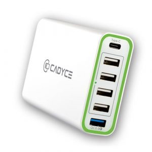 Cadyce 60W 6 Port-USB Wall Charge CA-6UCWC