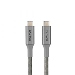 Cadyce USB-C Sync & Charge Cable 1M White metallic silver connectors. CA-C2C