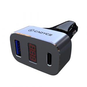 Cadyce Car Charger With Display CA-CUCC