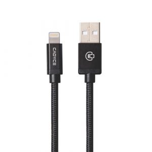 Cadyce Cotton Braided lightning Cable - Black 2mts CA-ULCB(2.0)
