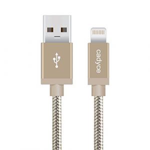 Cadyce Cotton Braided lightning Cable - Gold 1.2mts CA-ULCG(1.2)