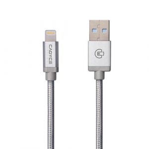 Cadyce Cotton Braided lightning Cable - Silver 3mts CA-ULCS(3M)