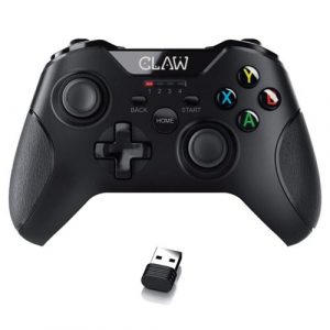 CLAW Shoot Wireless 2.4Ghz USB Gamepad Controller for PC Supports Windows XP/7/8/10 with Rubberized Textured Grip and Dual Vibration Motors