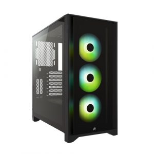 Corsair iCUE 4000X RGB Tempered Glass Mid-Tower ATX Black Cabinet CC-9011204-WW