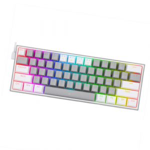 Redragon FIZZ K617 60% Wired Mechanical Keyboard GREY AND WHITE (RED SWITCHES)