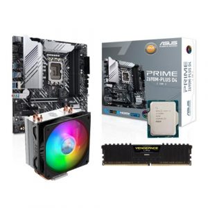 Intel 13600K Processor   ASUS PRIME Z790M-PLUS D4-CSM Motherboard   Cooler Master Hyper 212 ARGB Cooler   Corsair Vengeance LPX 16GB DDR4 3600MHz Memory