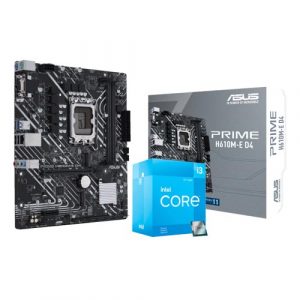Intel Core i3-12100F 12th Gen Processor BX8071512100F   ASUS PRIME H610M-E D4 Intel H610 Mic-ATX Motherboard