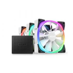 NZXT Aer RGB 2 120mm Triple Starter Pack of Chassis Fans in White with Fan Controller HF-2812C-TW