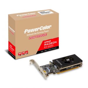 PowerColor AMD Radeon RX 6400 Low Profile 4GB GDDR6 Graphic Card AXRX 6400 LP 4GBD6-DH