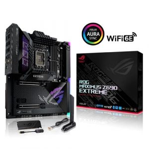 ASUS ROG Maximus Z690 Extreme Glacial Intel LGA 1700 EATX Gaming Motherboard, EK Ultrablock, 24 1 power stages, PCIe 5.0, WiFi 6E, 10 Gb and 2.5 Gb Ethernet, five M.2, Thunderbolt 4