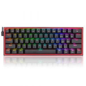 Redragon Fizz K617 – 60% Wired Mechanical Keyboard Black (Red Switches) ﻿﻿