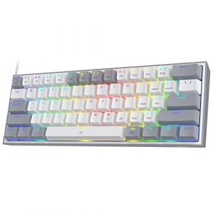 Redragon K617 Fizz Mechanical Gaming Keyboard (White & Grey)