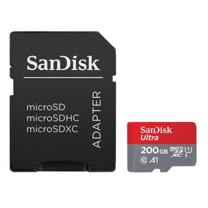 SanDisk 200GB MicroSDXC Ultra UHS-I Memory Card with Adapter (Class 10) SDSQUAR-200G-GN6MA