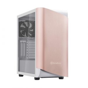 Silverstone SETA A1 Mid-Tower ATX Computer Case SST-SEA1GW-G (Rose Gold on white, tempered glass)