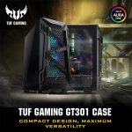 ASUS TUF Gaming GT301 ARGB (ATX) Mid Tower Cabinet With Tempered Glass Side Panel WITH ARGB CONTROLLER (Black)