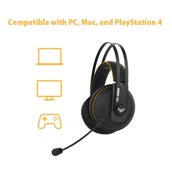ASUS TUF Gaming H7 PC and PS4 Gaming Headset with onboard 7.1 Virtual Surround