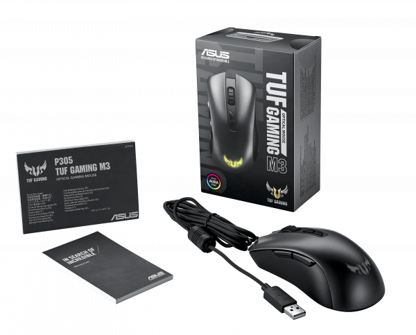 ASUS TUF Gaming M3 Ergonomic Wired RGB Gaming Mouse