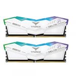 TeamGroup T-Force Delta RGB 32GB (16GBx2) DDR5 5200MHz White Memory FF4D532G5200HC40CDC01