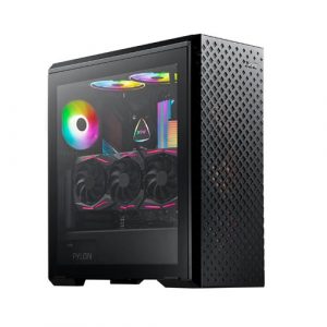 XPG Defender Pro Black RGB Mid Tower Cabinet wit Mesh Front Panel (Kit Includes 3 VENTO 120 ARGB Fans) DEFENDER PRO-BKCWW