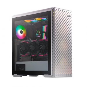 XPG Defender Pro White RGB Mid Tower Cabinet wit Mesh Front Panel (Kit Includes 3 VENTO 120 ARGB Fans) DEFENDER PRO-WHCWW