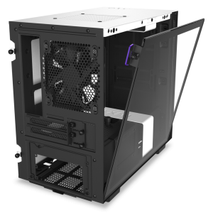 NZXT H Series H210 Matte White/Black Tempered Glass Mini-ITX Tower Case CA-H210B-W1