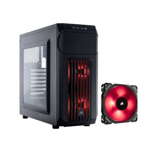 Corsair Carbide Series SPEC 01 Red LED Mid Tower Gaming Cabinet with Free Corsair ML120, 120mm Premium Magnetic Levitation Fan