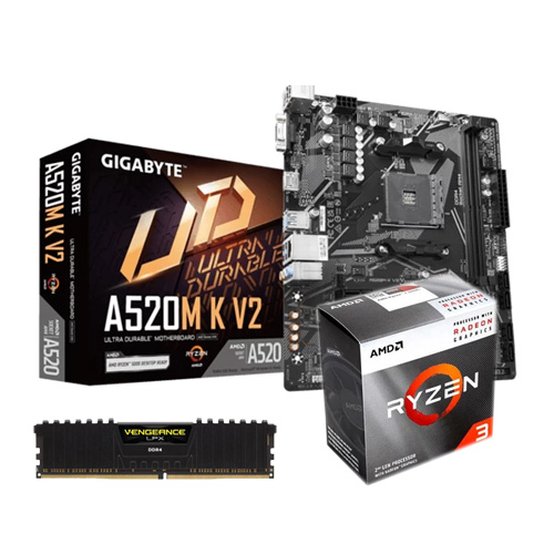 Buy AMD Ryzen 3 3200G Gigabyte A520M K V2 Motherboard Corsair LPX