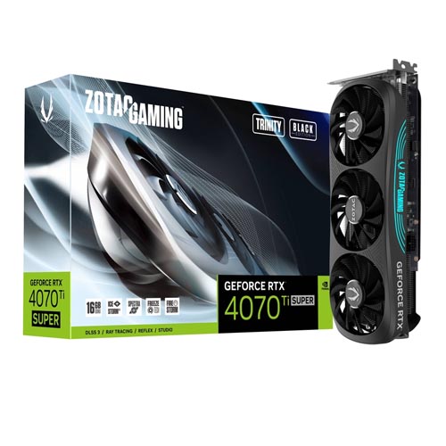 Buy ZOTAC GAMING GeForce RTX 4070 Ti SUPER Trinity Black Edition 16GB  GDDR6X Graphic Card ZT-D40730D-10P - PrimeABGB