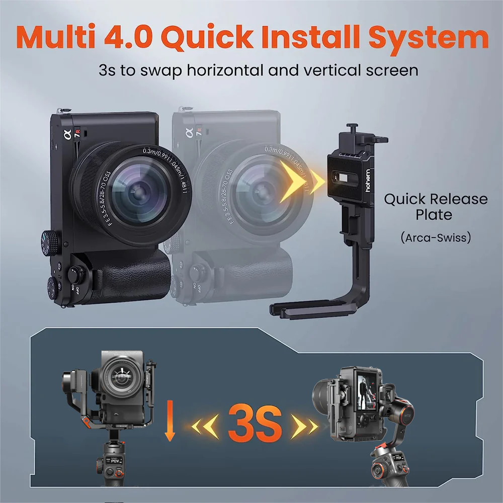 Hohem MT2 – 4-in-1 Gimbal for Camera, Pocket Camera, Action Camera and Smart Phone