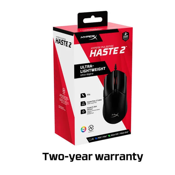 HyperX Pulsefire Haste 2 RGB Gaming Mouse (Black) 6N0A7AA
