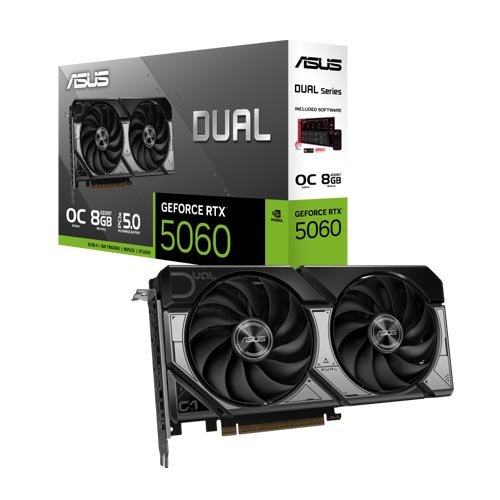 ASUS Dual GeForce RTX 5060 8GB GDDR7 OC Edition Graphic Card DUAL-RTX5060-O8G