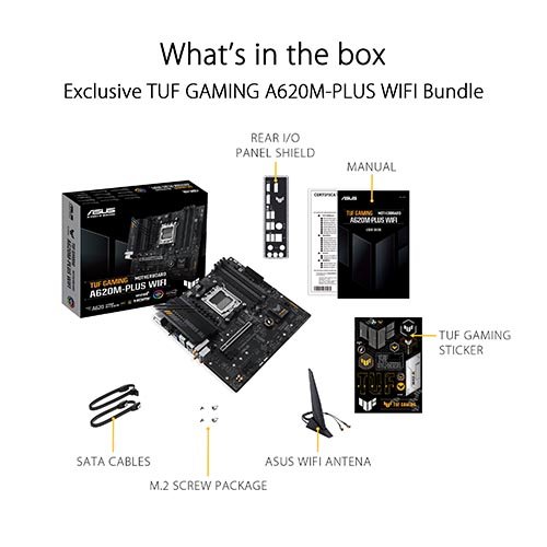 ASUS TUF Gaming A620M-PLUS WIFI AM5 A620 Motherboard