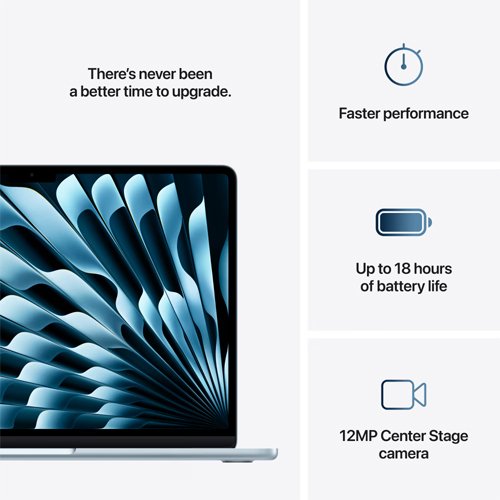 Apple MC6U4HN/A MacBook Air (Apple M4 Chip/16 GB/512 GB SSD/MacOS Sequoia/Liquid Retina) 34.46 cm (13.6 inch) Sky Blue MC6U4HN/A