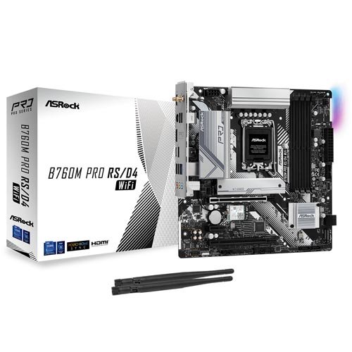 Asrock B760M Pro RS/D4 WiFi Intel B760 Micro ATX Motherboard