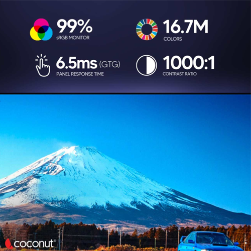 Coconut 24HDA 24 inch LED Frameless Ultra slim HD Monitor, 75Hz Refresh Rate, 1080p