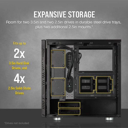 Corsair 275R Airflow Tempered Glass Mid-Tower Gaming Case Black CC-9011181-WW