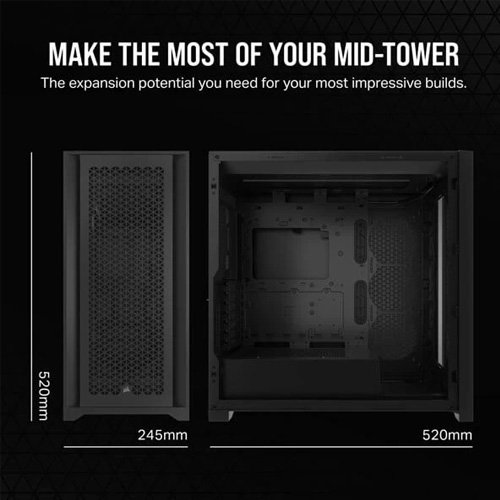Corsair 5000D Core Airflow Mid-Tower ATX PC Case Black Cabinet CC-9011261-WW