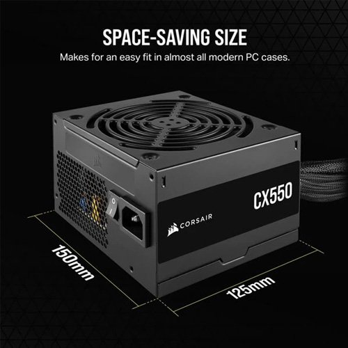 Corsair CX SERIES CX550 550 Watt 80 Plus Bronze Power Supply CP-9020277-IN