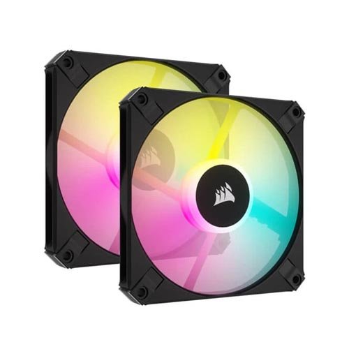 Corsair iCUE AF120 RGB SLIM 120mm Cabinet Fan – Black (Twin Pack) CO-9050163-WW
